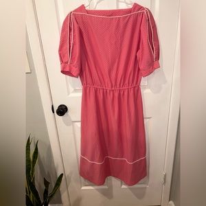 Vintage Pink and White Polka Dot Dress
